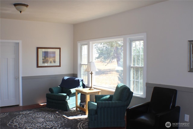 sitting room featuring plenty of natural light