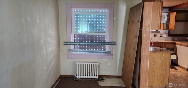 interior space with radiator heating unit