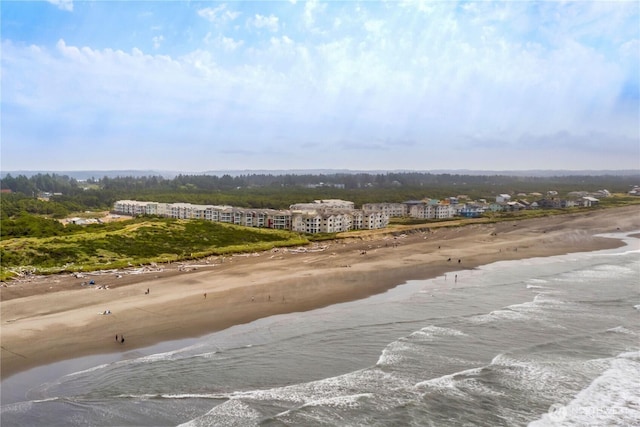 property view of water featuring a view of the beach