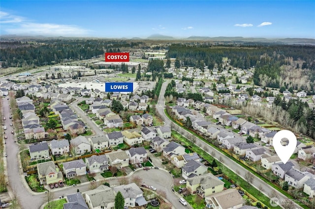 aerial view featuring a residential view