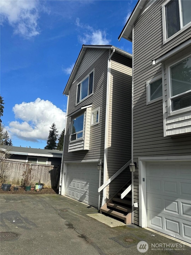 exterior space with an attached garage