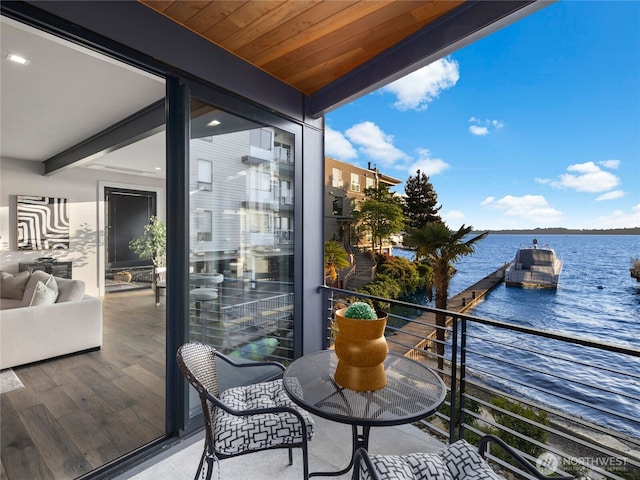 6413 Lake Washington Blvd NE, Kirkland, WA 98033 - balcony featuring a water view