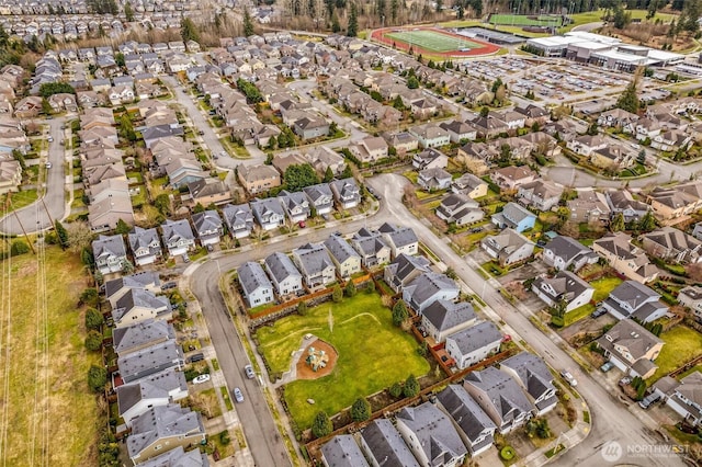 drone / aerial view featuring a residential view