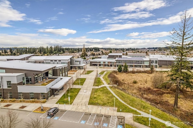 aerial view with a residential view