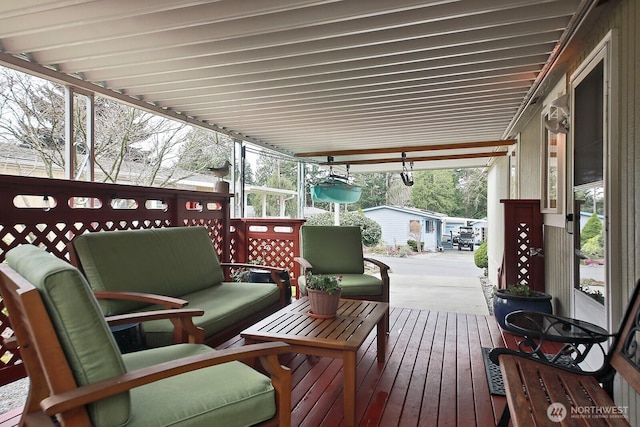 deck with outdoor lounge area