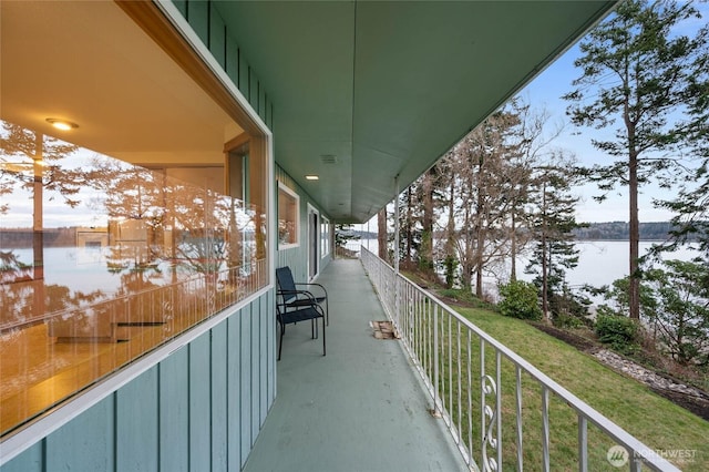 balcony with a water view