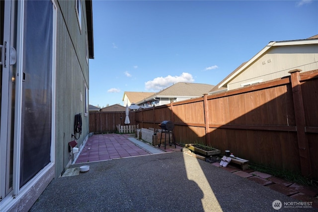 view of patio with a fenced backyard