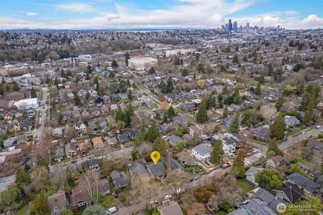 aerial view featuring a residential view