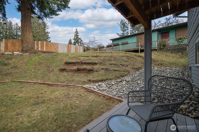 view of yard with fence