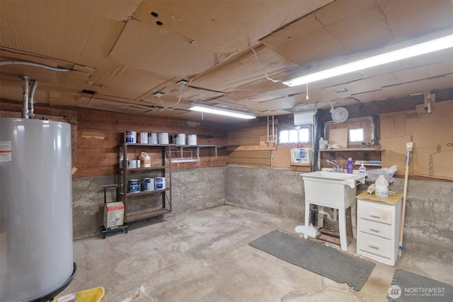 basement with gas water heater