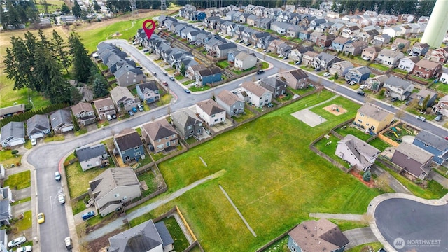 bird's eye view with a residential view