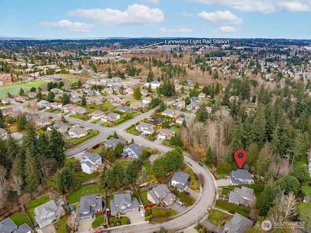 drone / aerial view with a residential view