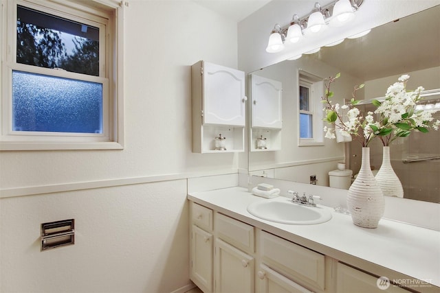 bathroom featuring toilet and vanity