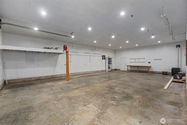 garage with recessed lighting