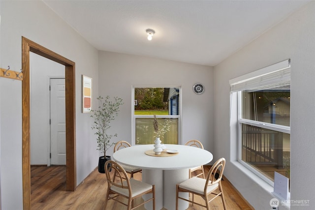 dining area featuring wood finished floors