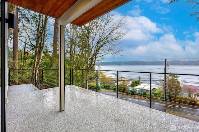 balcony with a water view