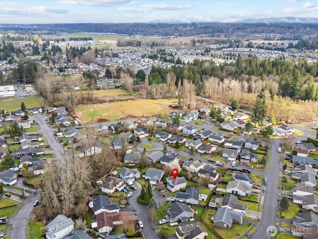 drone / aerial view with a residential view