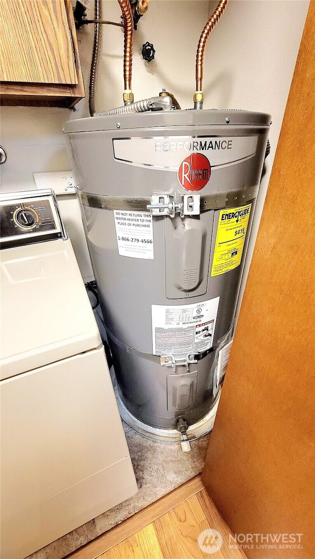 utilities with water heater and washer / clothes dryer