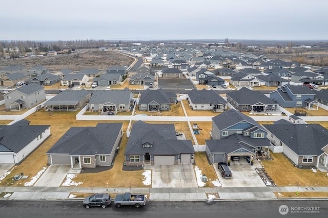 bird's eye view with a residential view