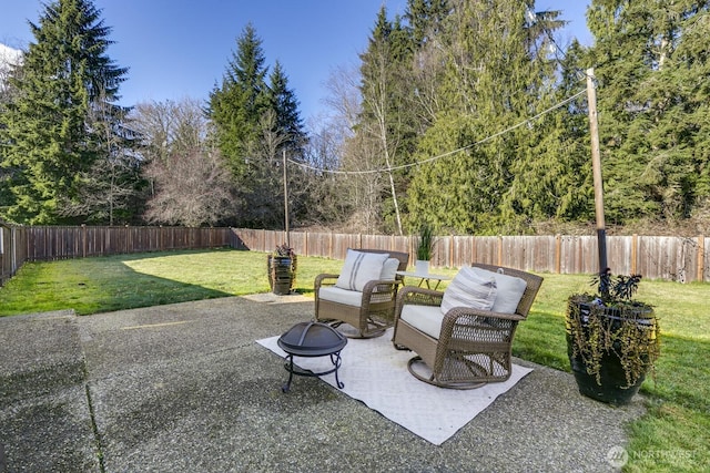 view of patio with a fenced backyard