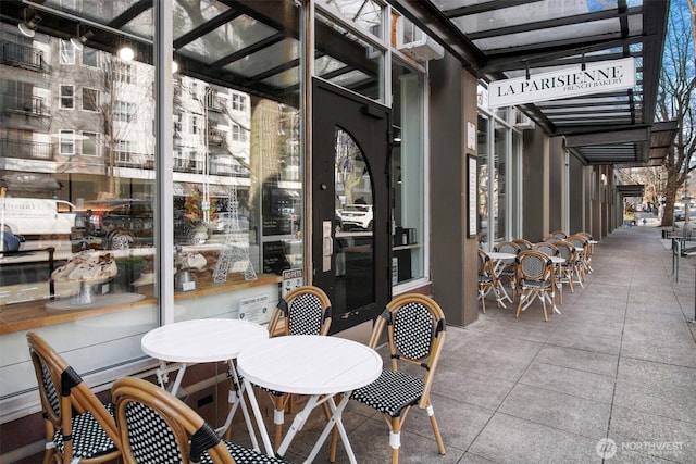 view of patio featuring outdoor dining space