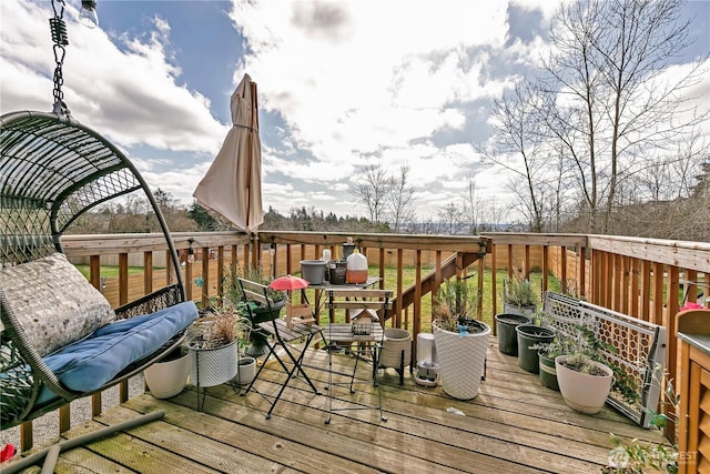 view of wooden deck