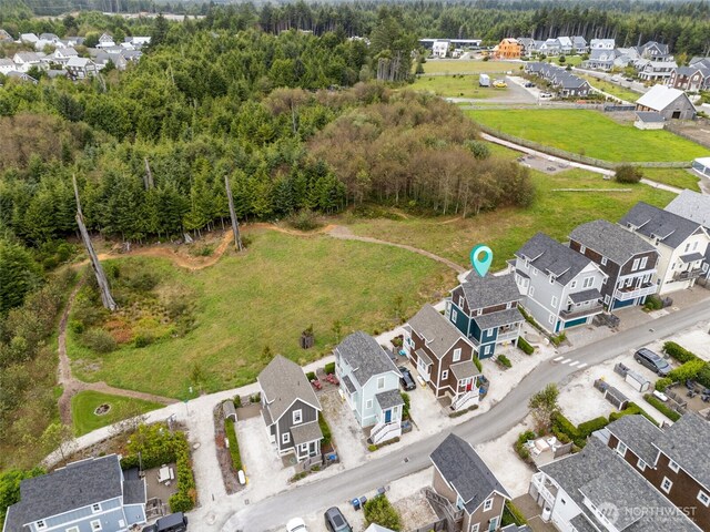 bird's eye view with a residential view