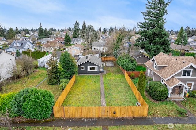 drone / aerial view with a residential view