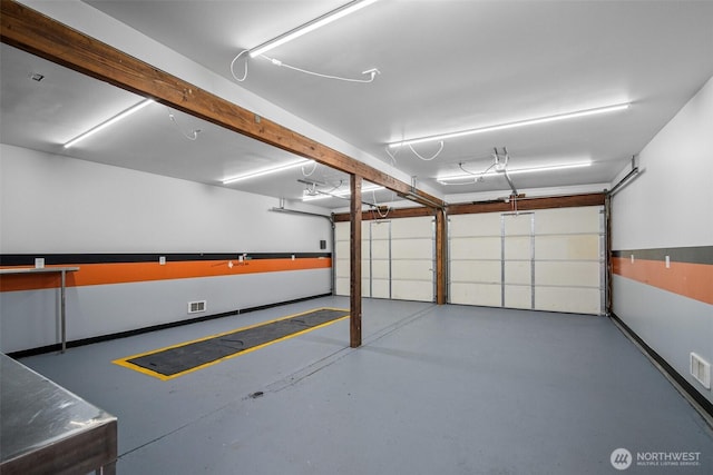 garage with visible vents