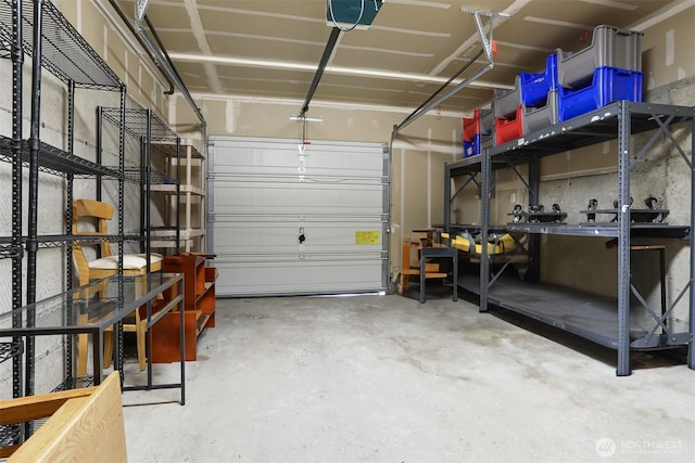 garage featuring a garage door opener