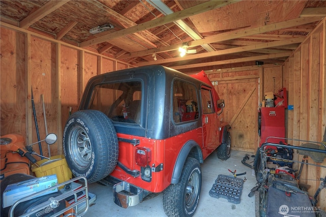 view of garage