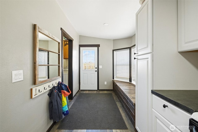 154 Dreamscape Rd, Walla Walla, WA 99362 - mudroom featuring dark wood-style floors and baseboards