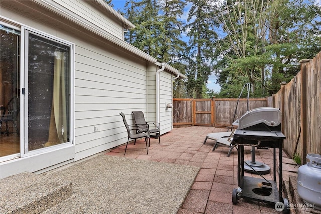 view of patio featuring a fenced backyard