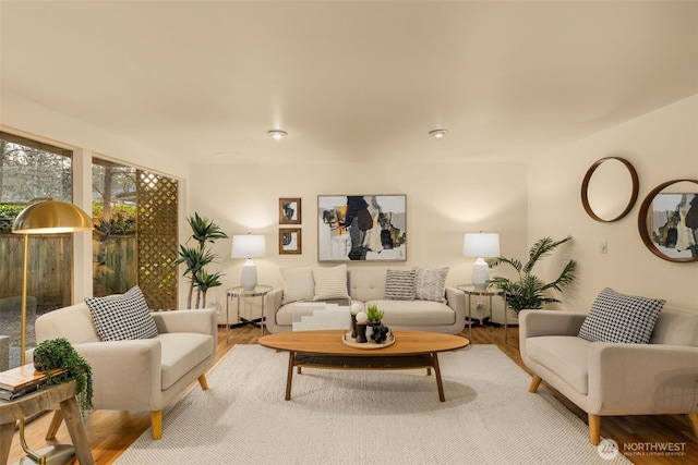 living room featuring radiator