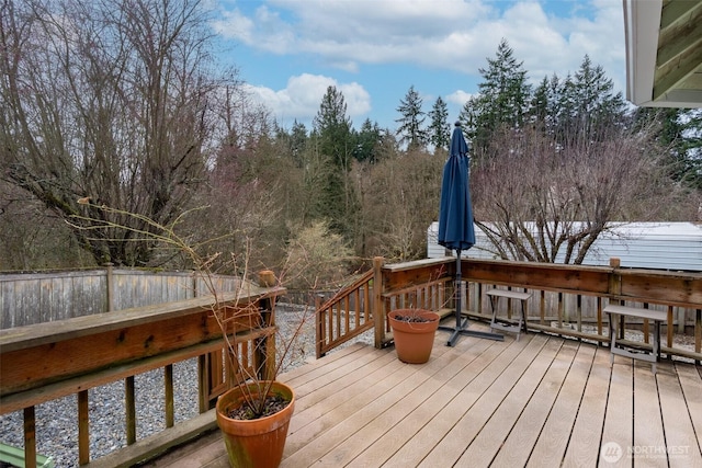 view of wooden deck