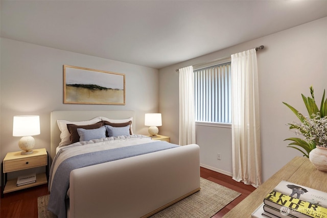 bedroom featuring dark wood finished floors