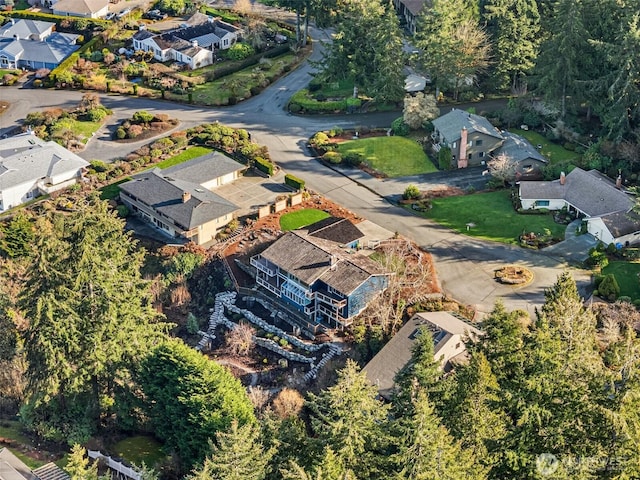 aerial view featuring a residential view