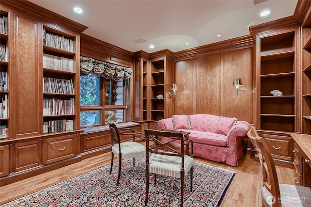 interior space featuring recessed lighting and light wood-type flooring