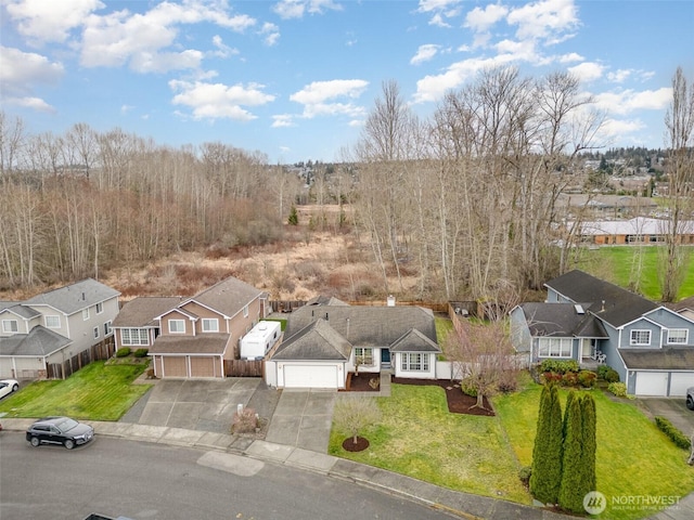 birds eye view of property featuring a residential view