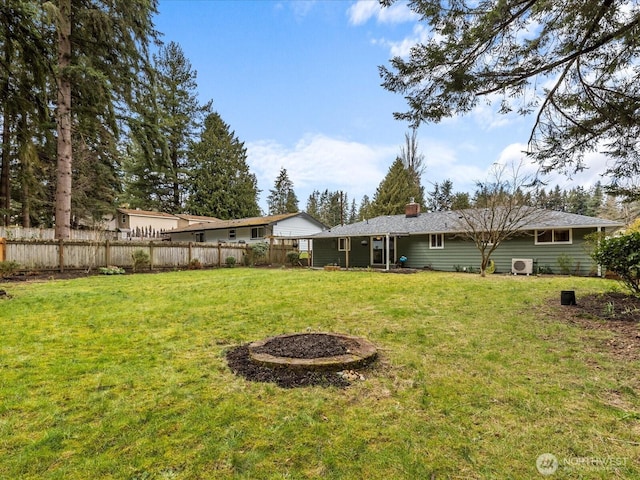 view of yard with fence