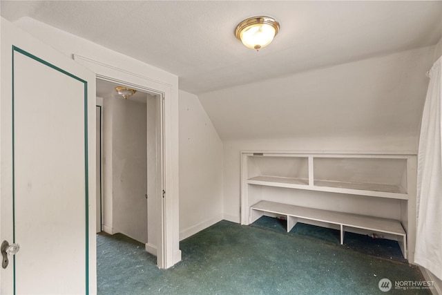 interior space featuring lofted ceiling