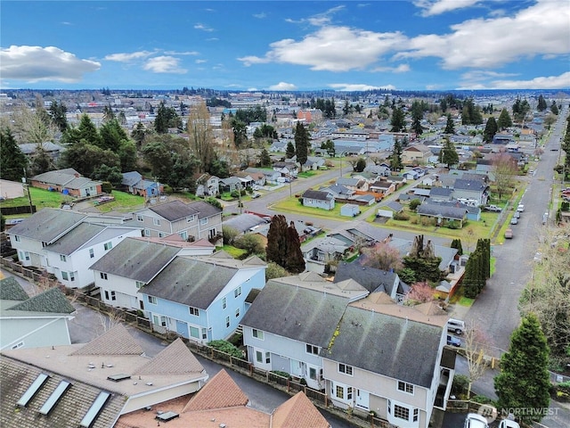 drone / aerial view with a residential view