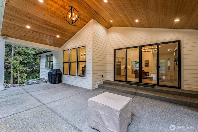 view of patio with a grill