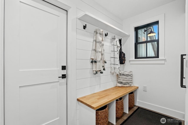 mudroom with baseboards