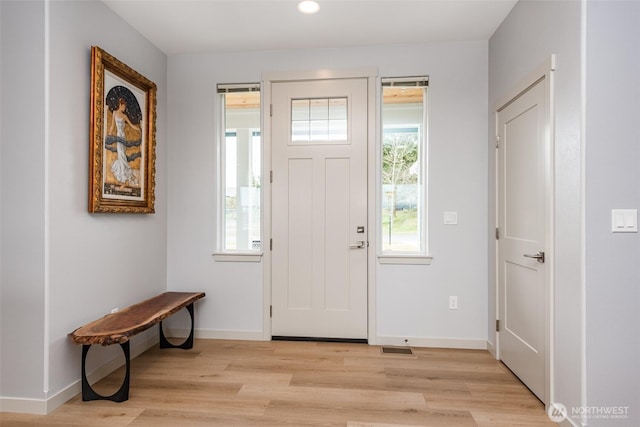 30 Sundae Dr, Sequim, WA 98382 - entrance foyer with visible vents, recessed lighting, light wood-style floors, and baseboards