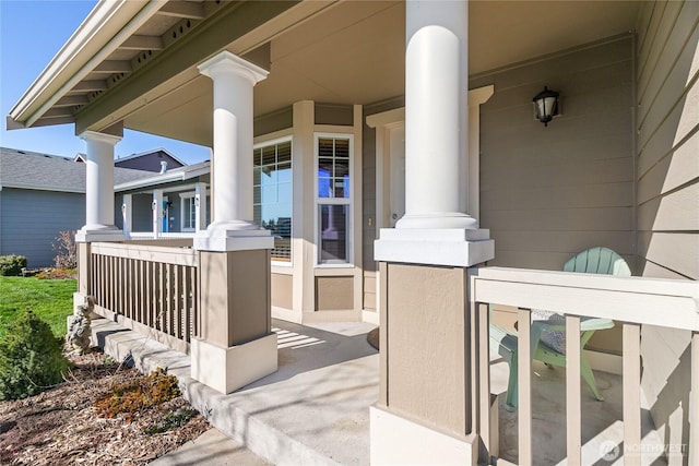 exterior space with a porch