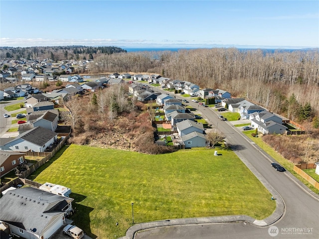 aerial view with a residential view