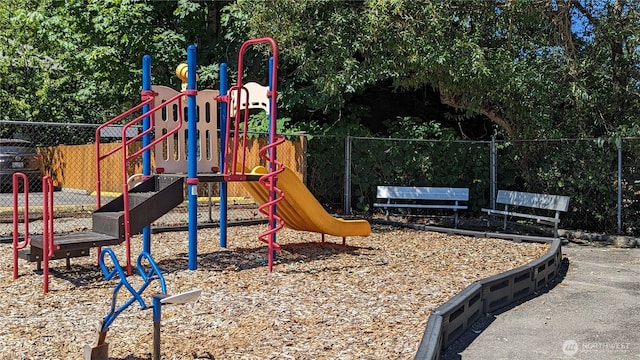 communal playground with fence