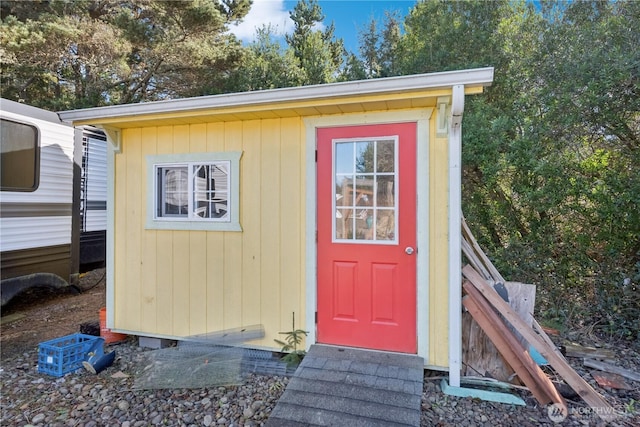 view of shed