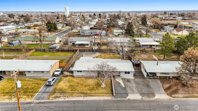 aerial view with a residential view